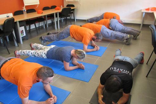 séance d'échauffement et de renforcement TMS pour Terreal